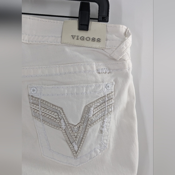 Vigoss White Chelsea Capri Denim Jeans  Size 14 - Picture 4 of 8